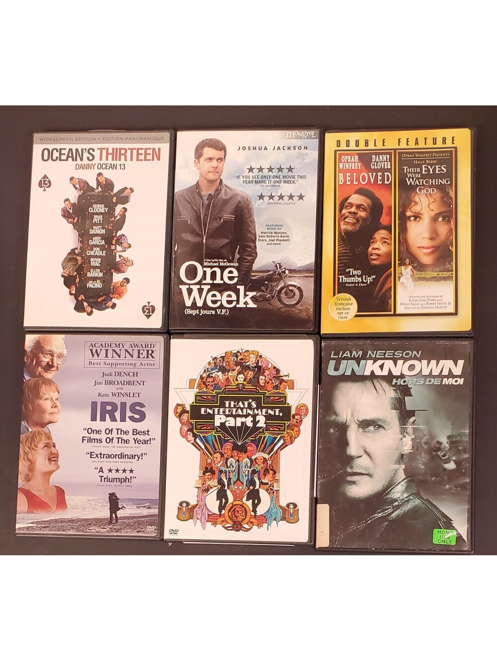 Lot of 6 DVDs: Ocean's Thirteen, One Week, Beloved Their Eyes Were Watching+ GC
